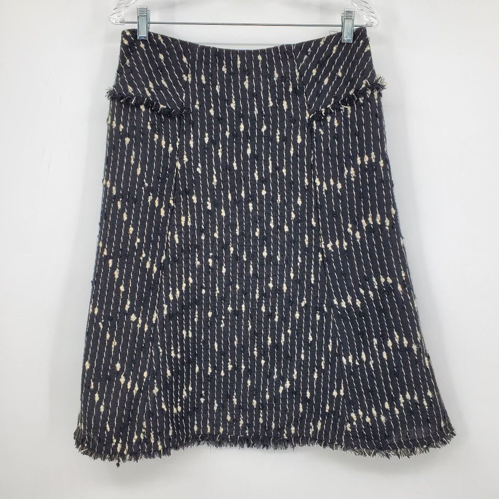 ICE A Line Women's Fringe Ending Threaded Black Skirt Size 8